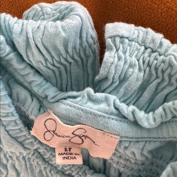 Jessica Simpson Aqua Smocked Blouse - Picture 2 of 5